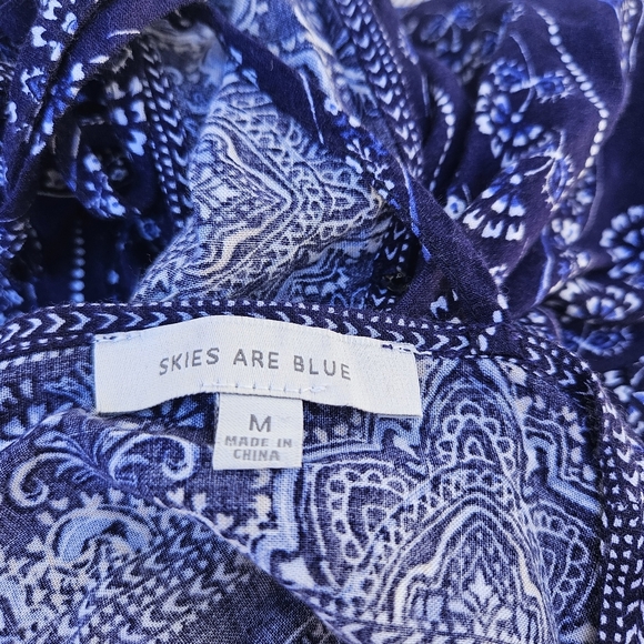 Skies Are Blue Navy Blue Patterned Romper Size M - Picture 8 of 10